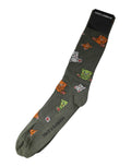 Chaussettes mi-longues en nylon vert de Dolce & Gabbana avec imprimé ours DG, style moderne et élégant.