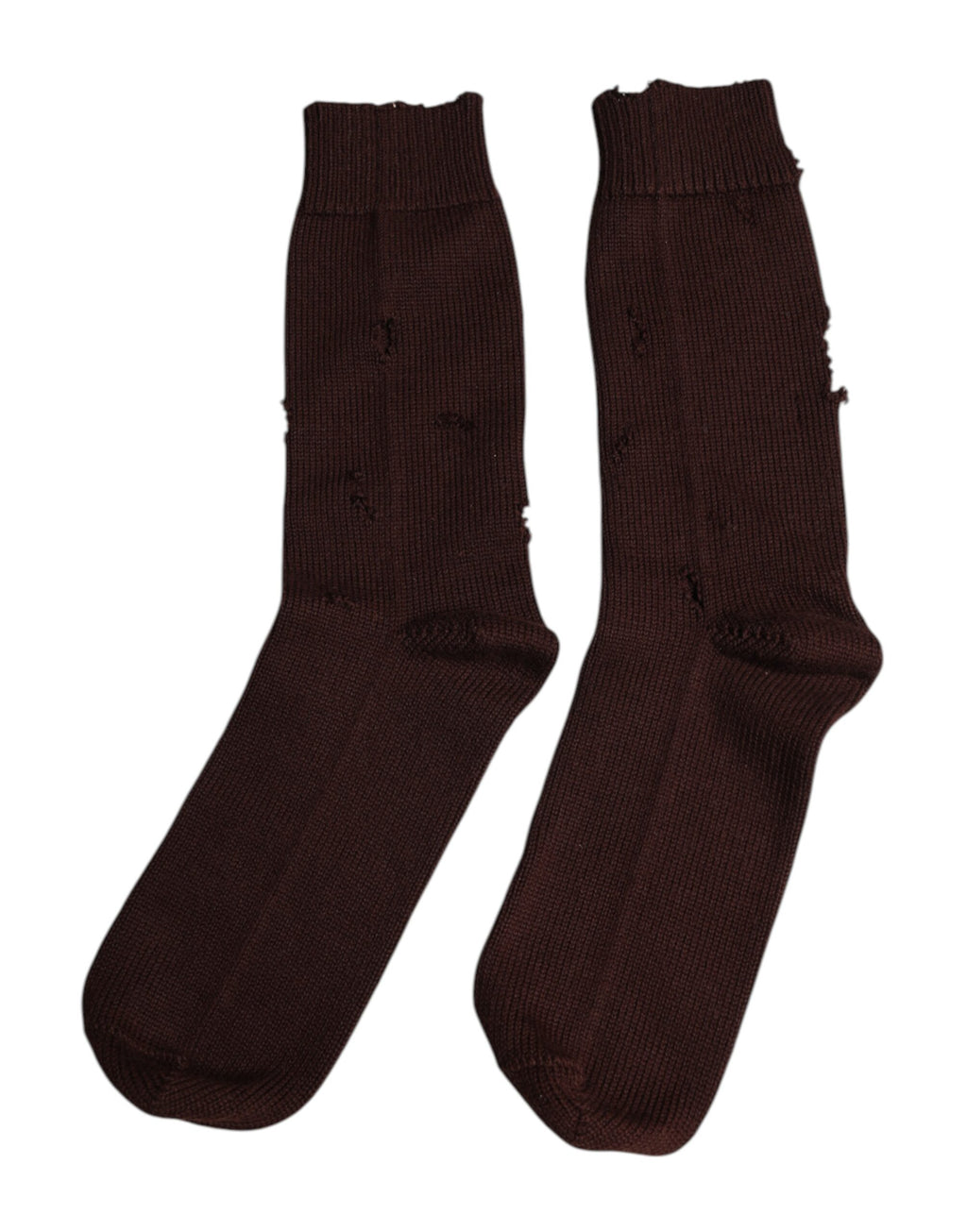 Chaussettes mi-mollet en coton extensible marron de Dolce & Gabbana, style solide et confortable.
