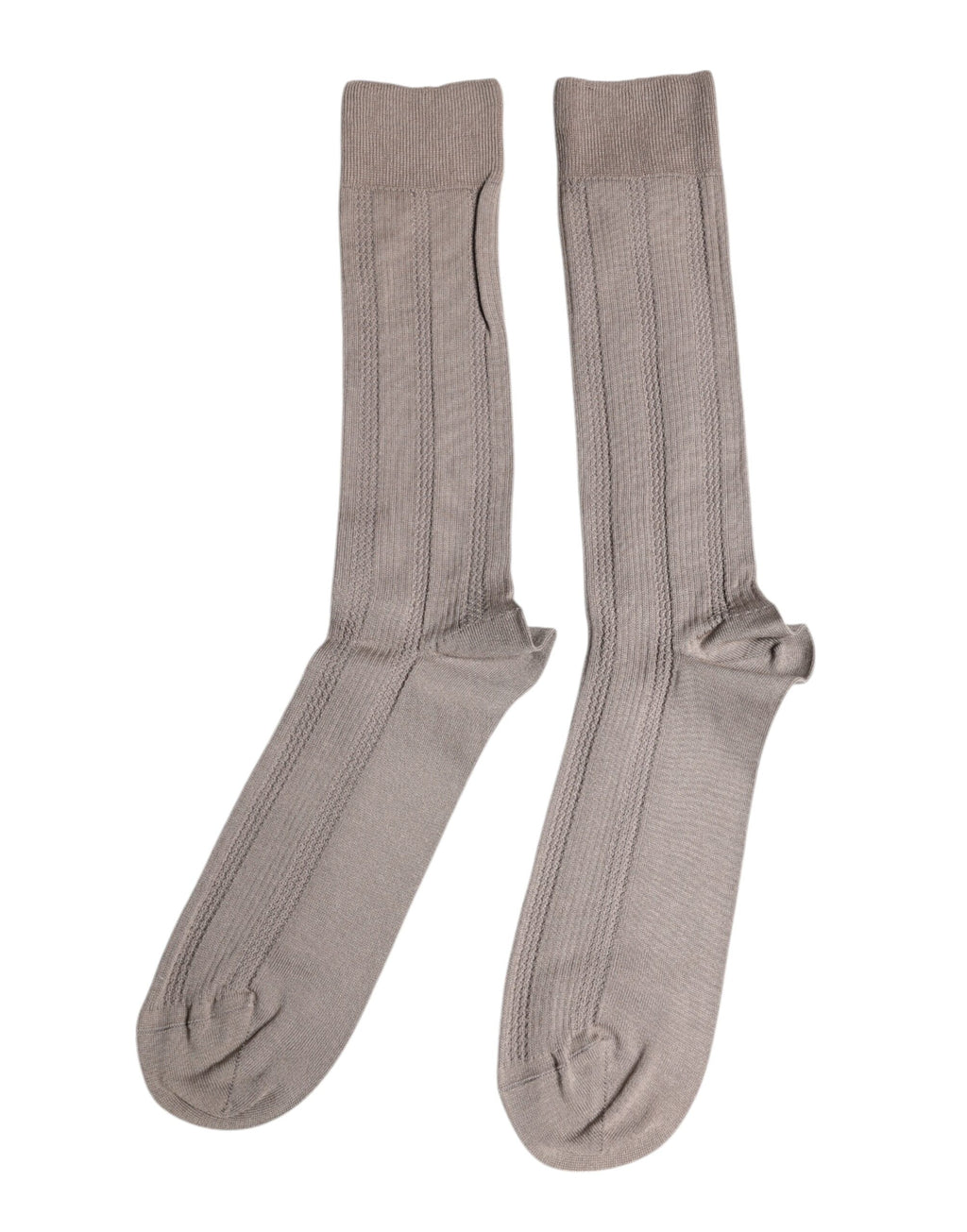 Chaussettes longues en coton stretch marron avec logo Dolce & Gabbana, style over calf, pour homme ou femme.