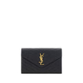 Sac à épaule en cuir de veau noir Saint Laurent Bos Taurus, design élégant avec détails sophistiqués.