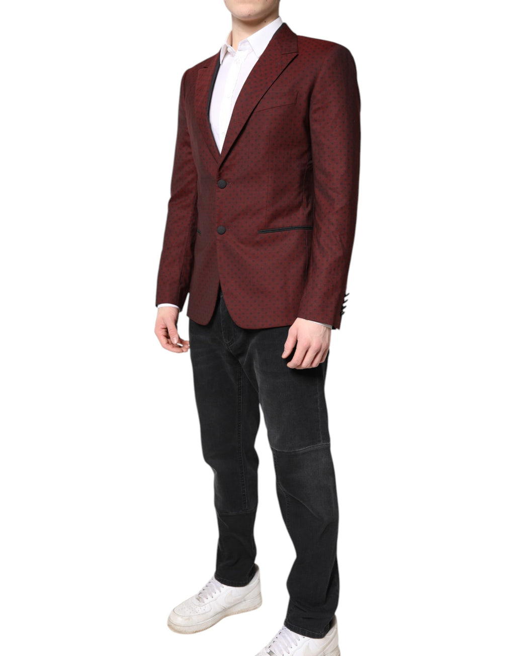 Manteau blazer homme en laine marron baillet parfumé Dolce & Gabbana, coupe slim, style élégant et moderne.