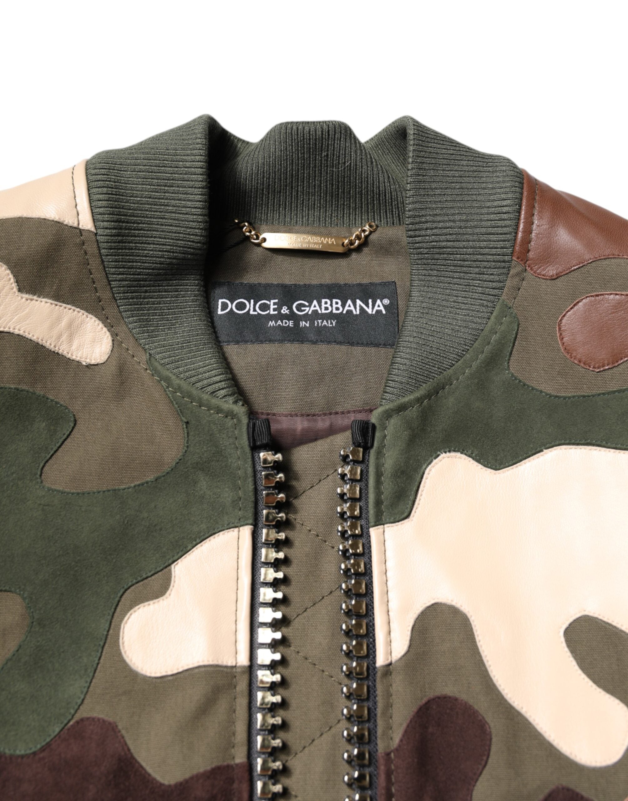 Veste bomber en coton multicolore Dolce & Gabbana à fermeture éclair complète, style tendance et coloré.