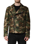 Veste en nylon camouflage multicolore de style biker de Dolce & Gabbana, avec détails modernes et coupe ajustée.