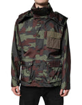 Veste à capuche camouflage multicolore Dolce & Gabbana avec boutons, style décontracté et tendance.