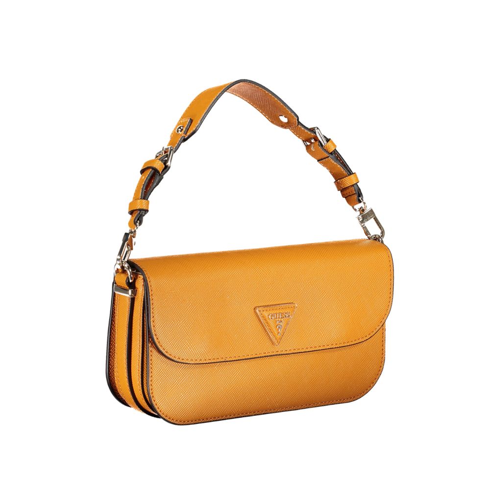 Sac à main Guess Jeans en polyuréthane gris pour femmes, design élégant et tendance, visible avec détails de la texture.