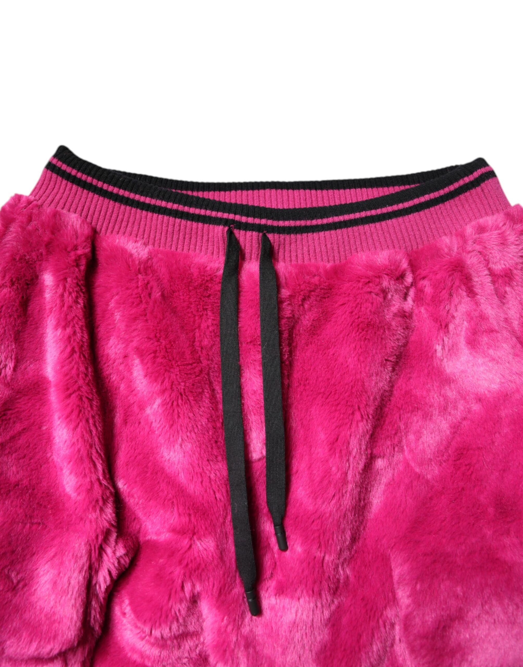 Pantalon de jogging en acrylique rose Dolce & Gabbana, style cargo avec poches décontractées et détails tendance.