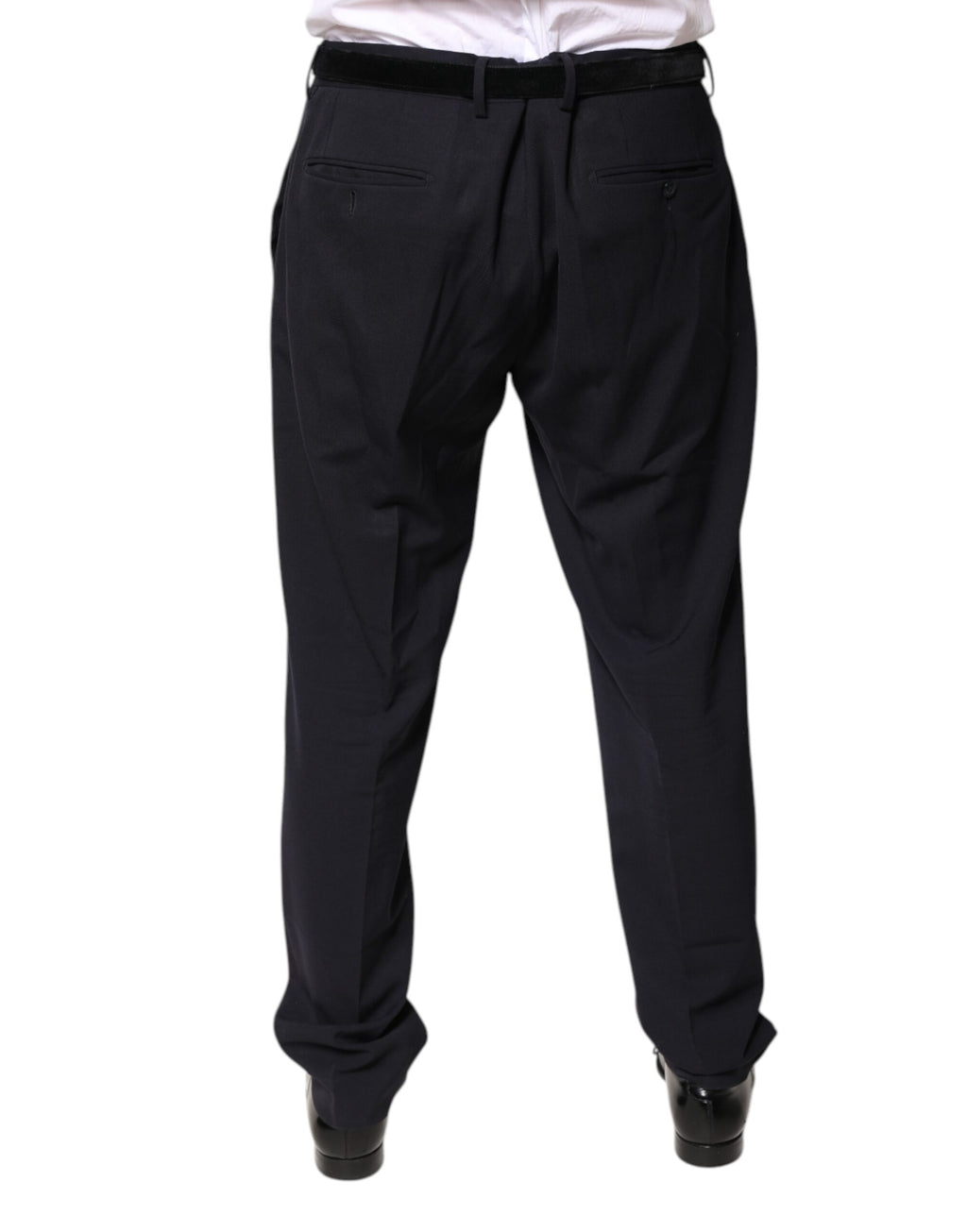Pantalons de costume en laine noire Dolce & Gabbana, taille mi-haute, ajustés et élégants, pour femme.