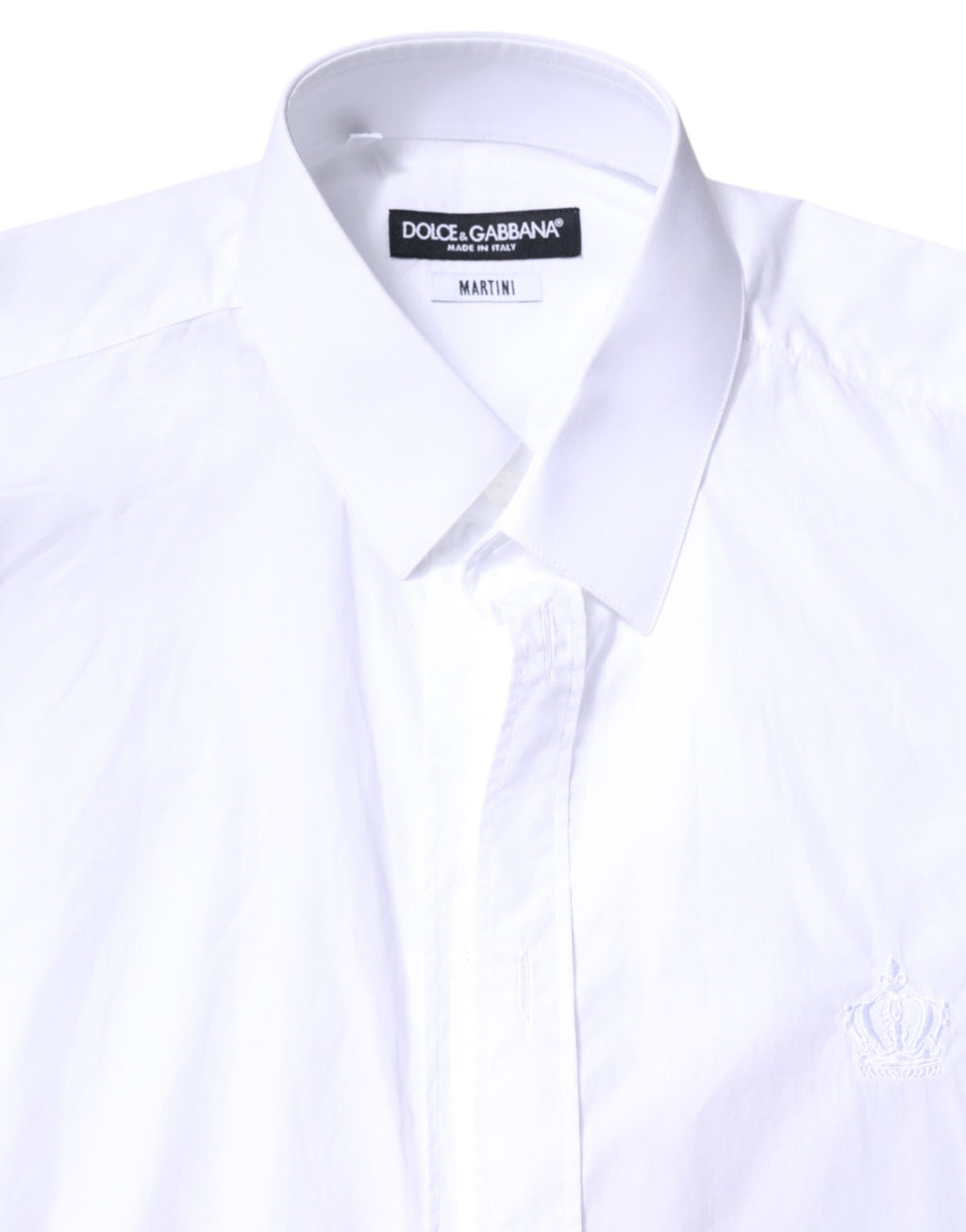 Chemise de costume blanche Dolce & Gabbana MARTINI en coton pour homme, style élégant et classique.