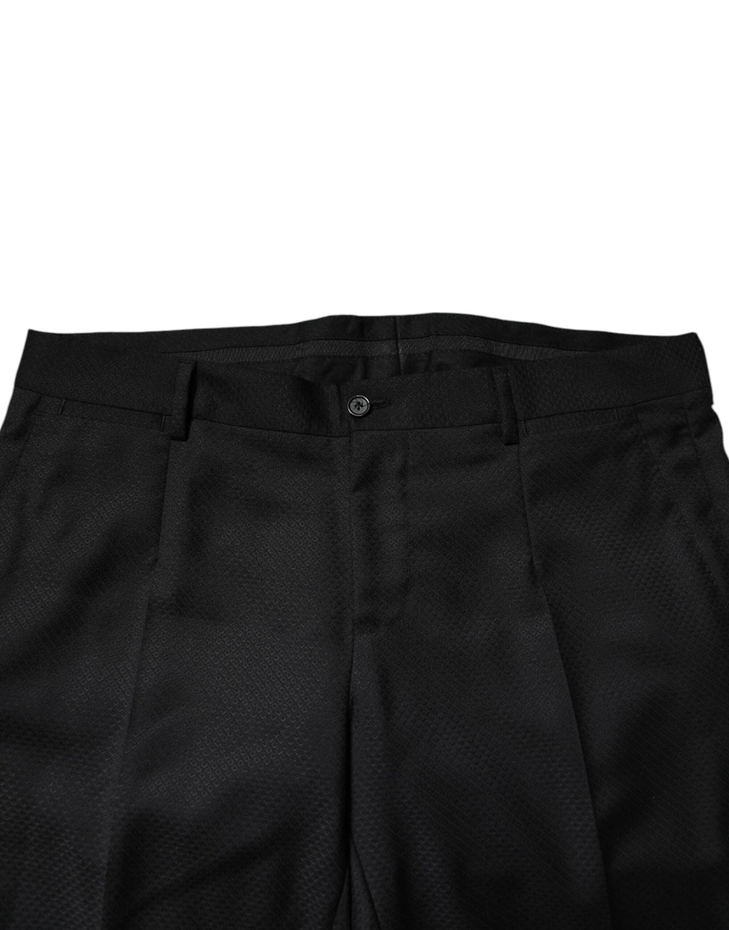 Costume homme en laine noire Dolce & Gabbana, veste à double boutonnage et pantalon assorti, élégant et classique.