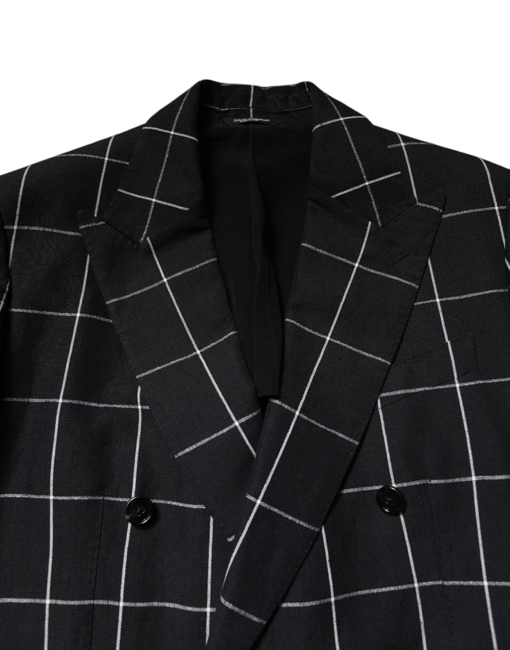 Costume deux pièces noir Dolce & Gabbana Taormina à double boutonnage, élégant et moderne, adapté pour occasions formelles.