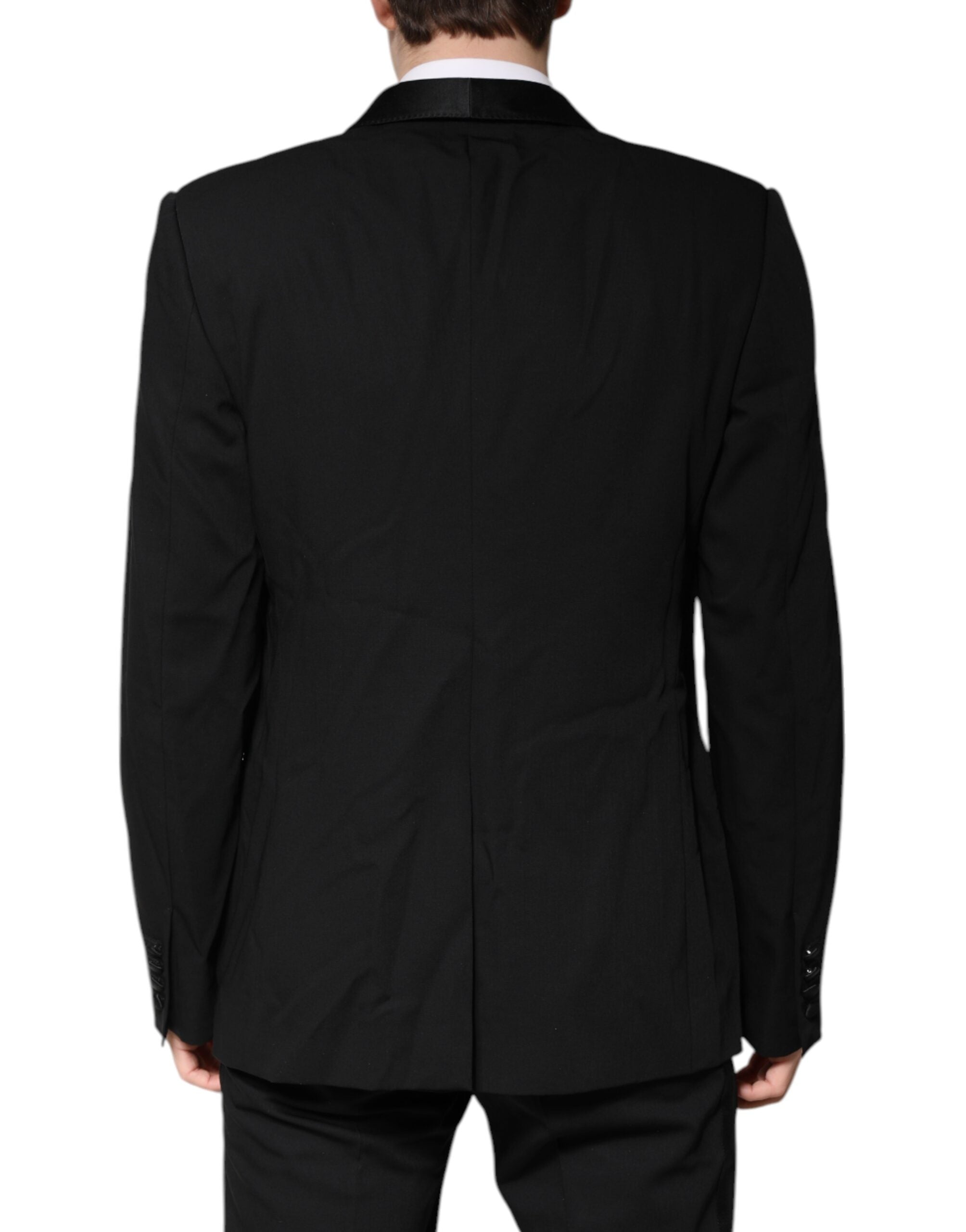 Dolce & Gabbana Schwarzer Anzug aus Wolle, einreihig, 2-teilig