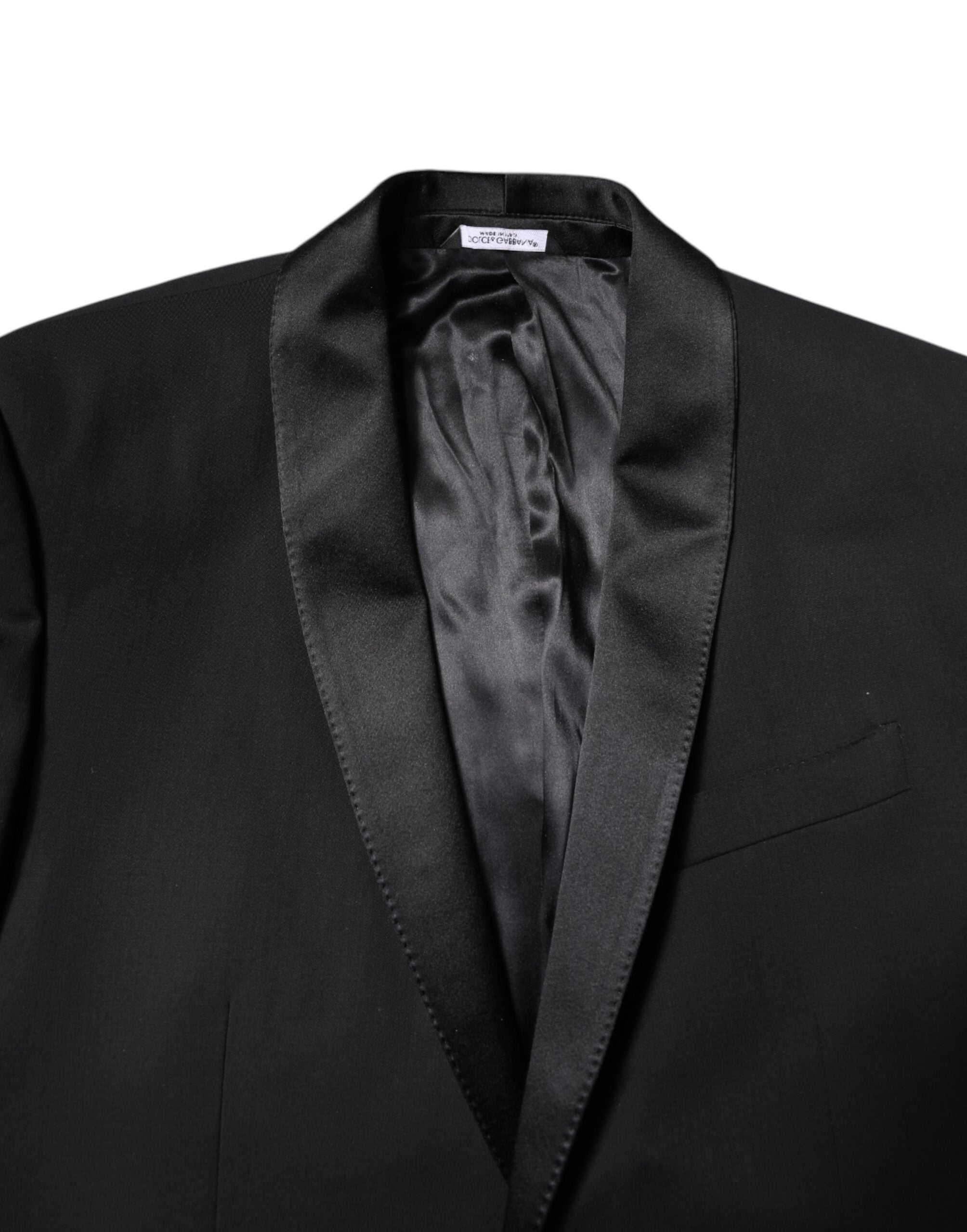 Dolce & Gabbana Schwarzer Anzug aus Wolle, einreihig, 2-teilig