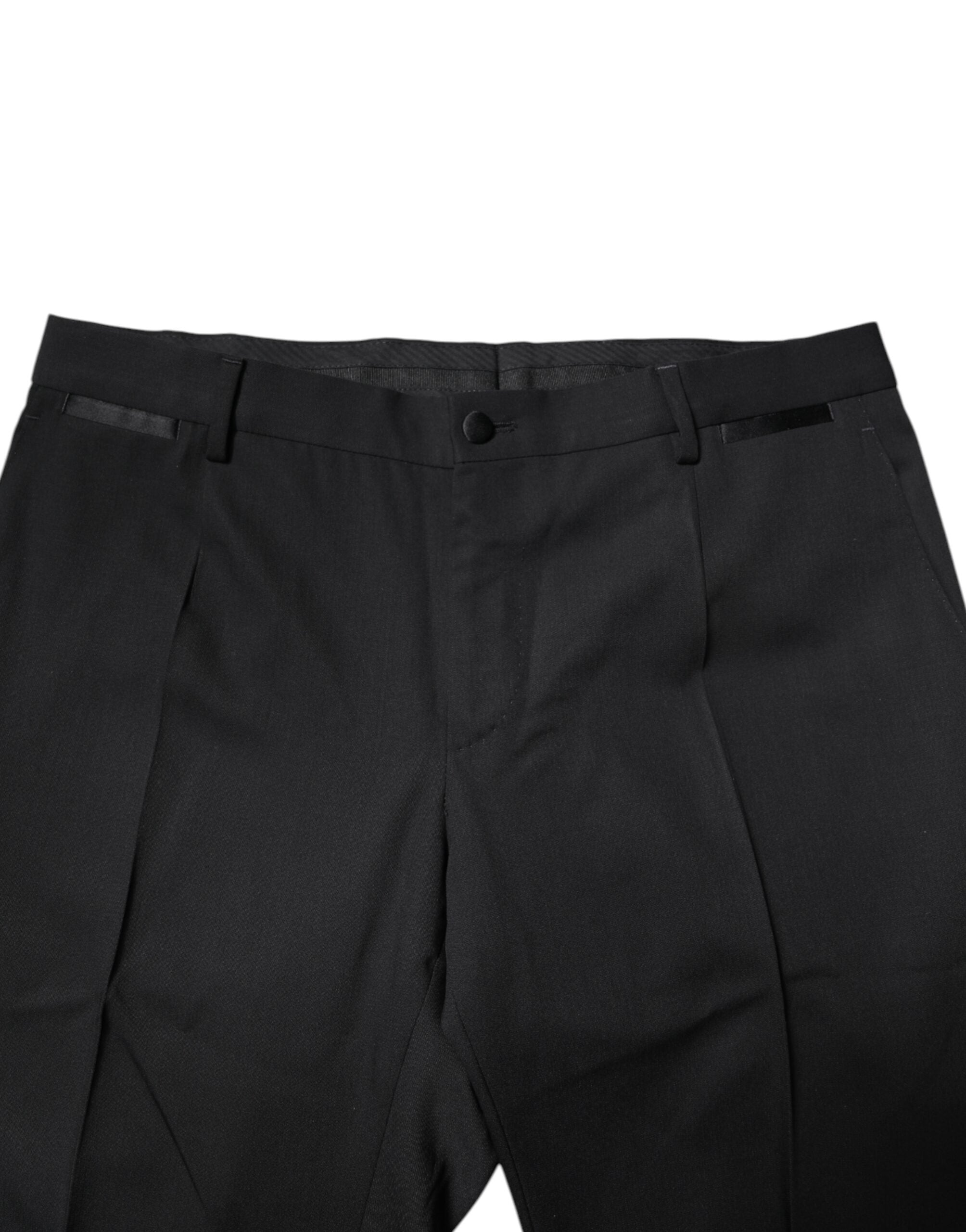 Dolce & Gabbana Schwarzer Anzug aus Wolle, einreihig, 2-teilig