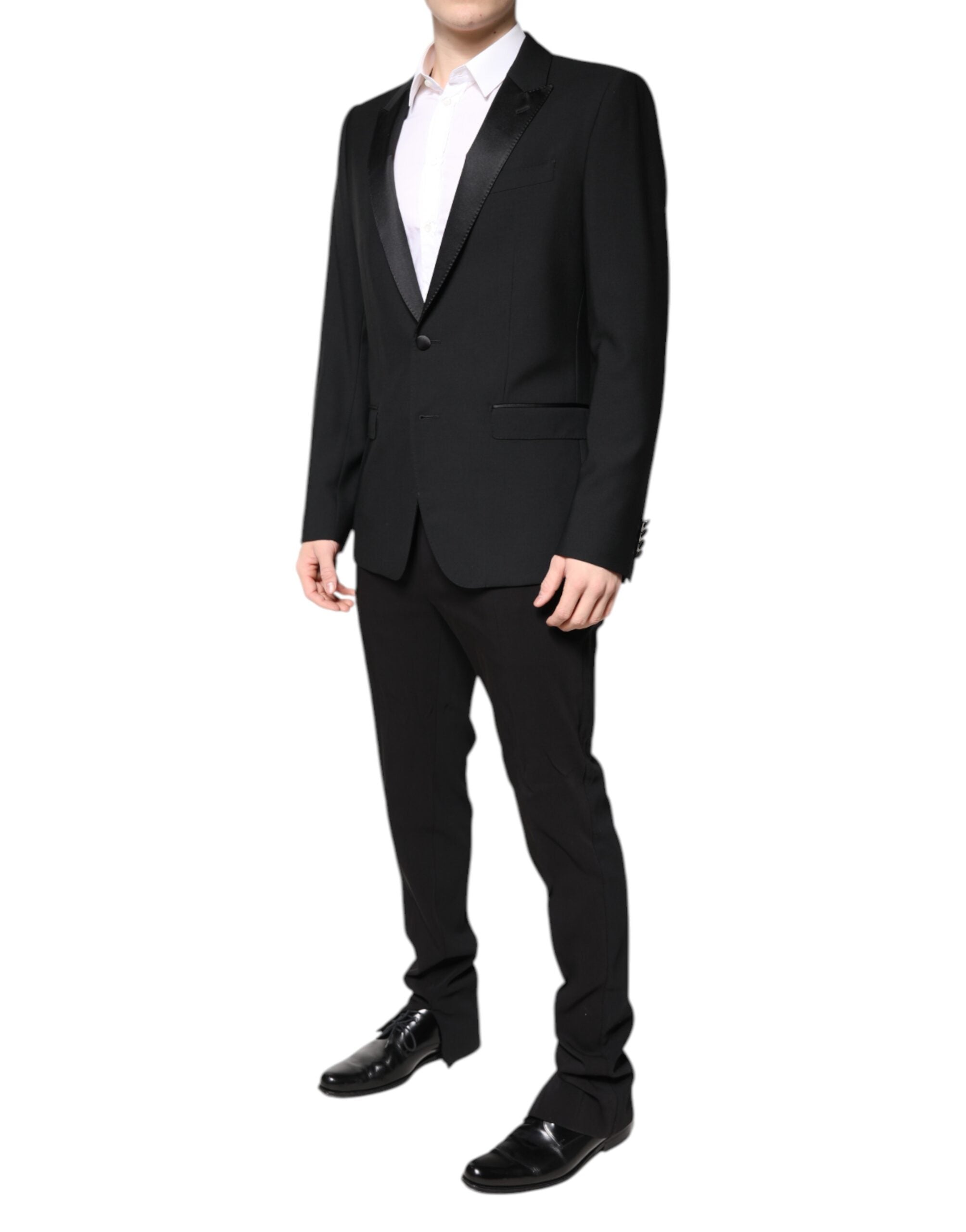 Dolce & Gabbana Schwarzer Blazer aus Wolle mit einer Knopfleiste