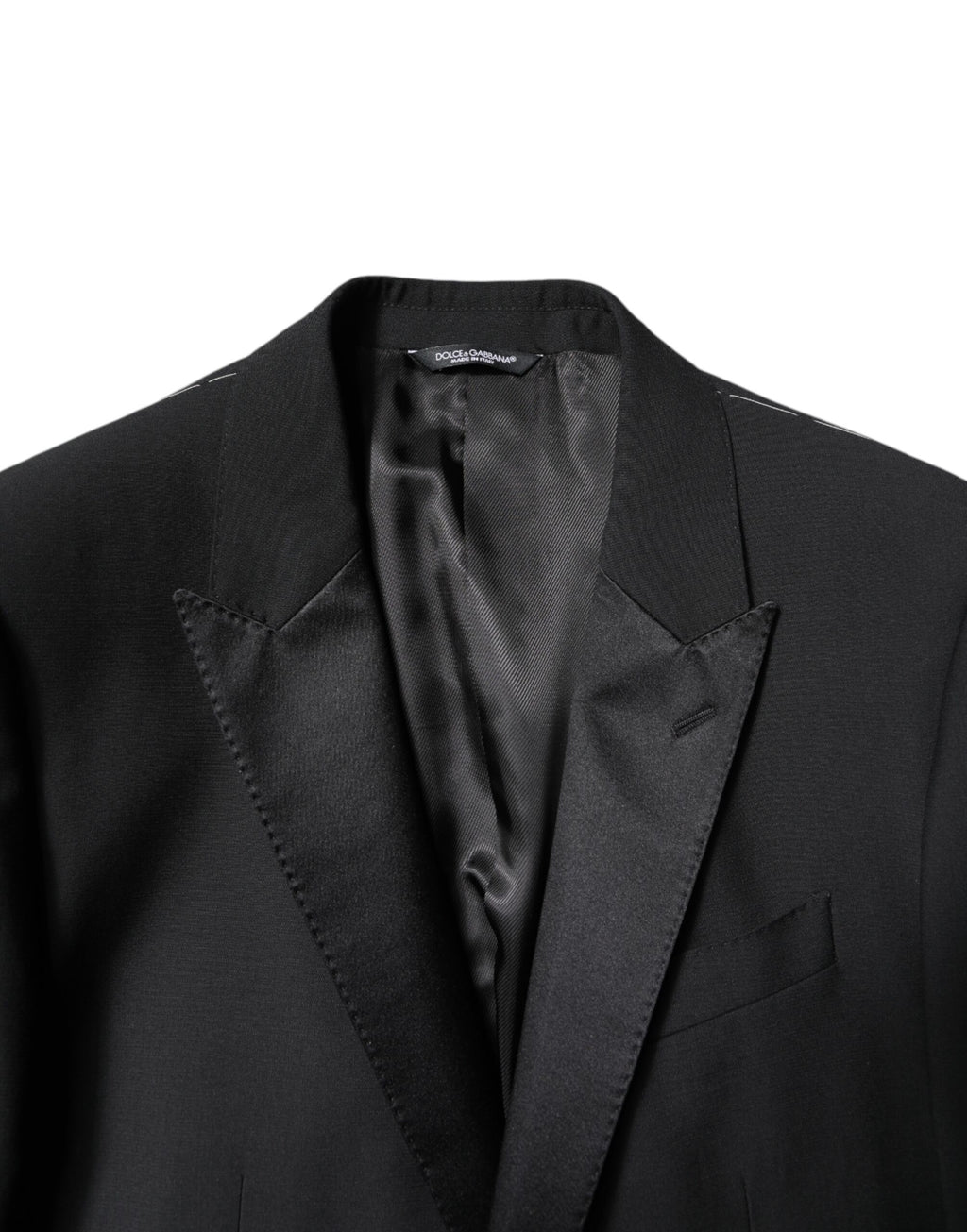 Dolce & Gabbana Schwarzer Blazer aus Wolle mit einer Knopfleiste