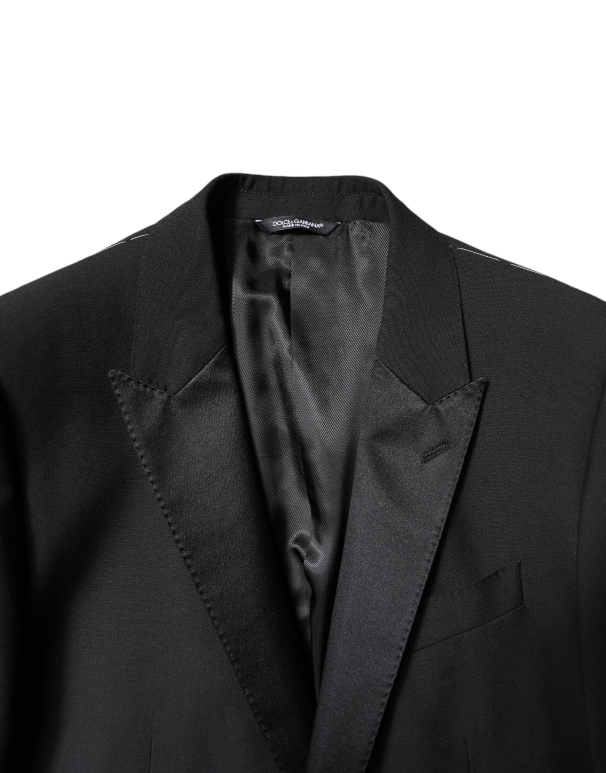 Dolce & Gabbana Schwarzer Blazer aus Wolle mit einer Knopfleiste