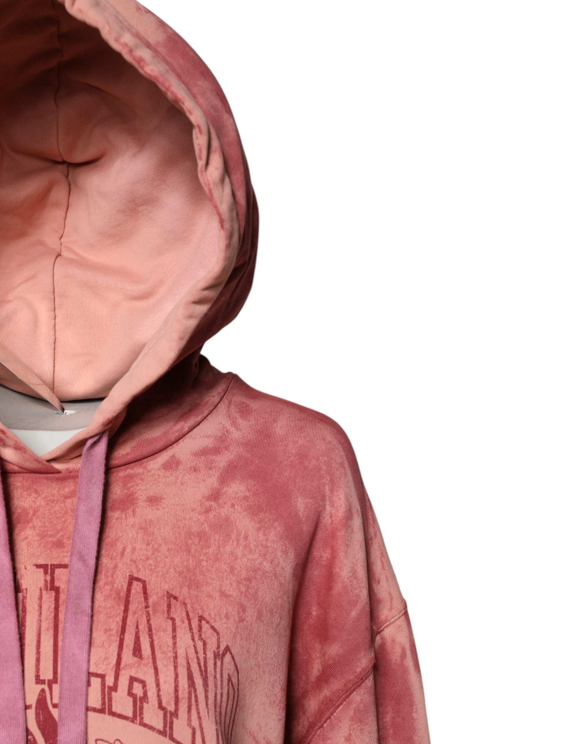 Sweat à capuche Dolce & Gabbana Pink Wash DG MILANO, pull-over en laine rose avec logo sur la poitrine.