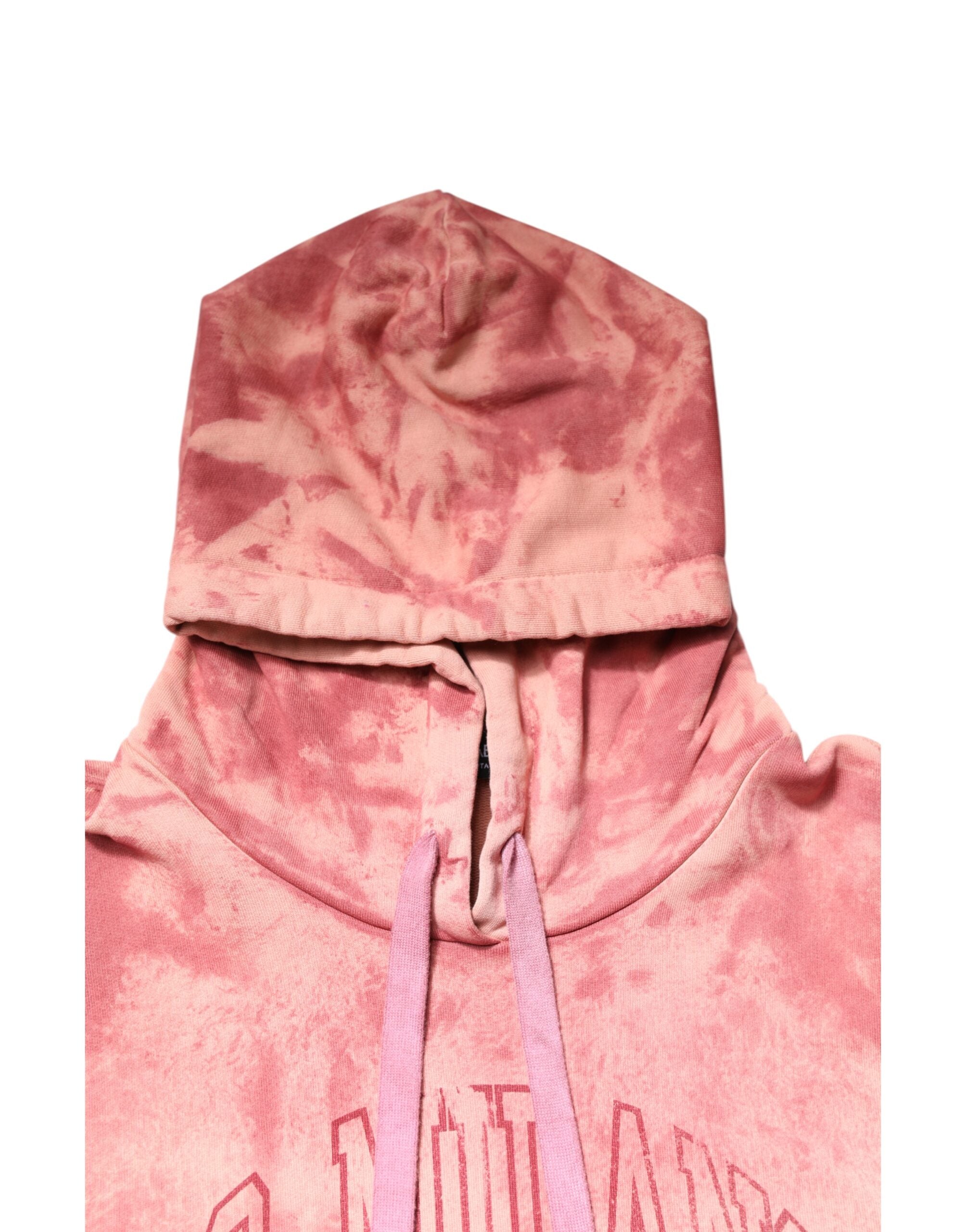 Sweat à capuche rose Dolce & Gabbana DG MILANO en coton, avec logo visible sur la poitrine et détails modernes.