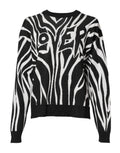 Pull femme Dolce & Gabbana noir et blanc avec imprimé floral, en maille douce et confortable.