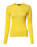 Pull-over pour femmes Dolce & Gabbana en polyester jaune, style décontracté et élégant.