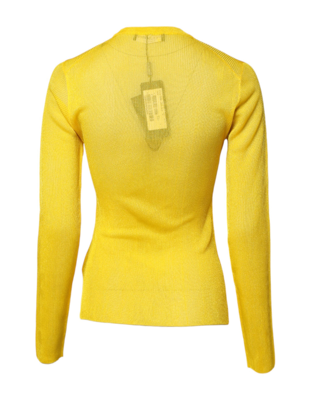 Pull à manches longues en polyester jaune de Dolce & Gabbana, pull-over pour femmes, style élégant et moderne.