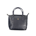 Sac à main en polyester bleu Tommy Hilfiger pour femmes, style élégant avec logo de la marque visible.