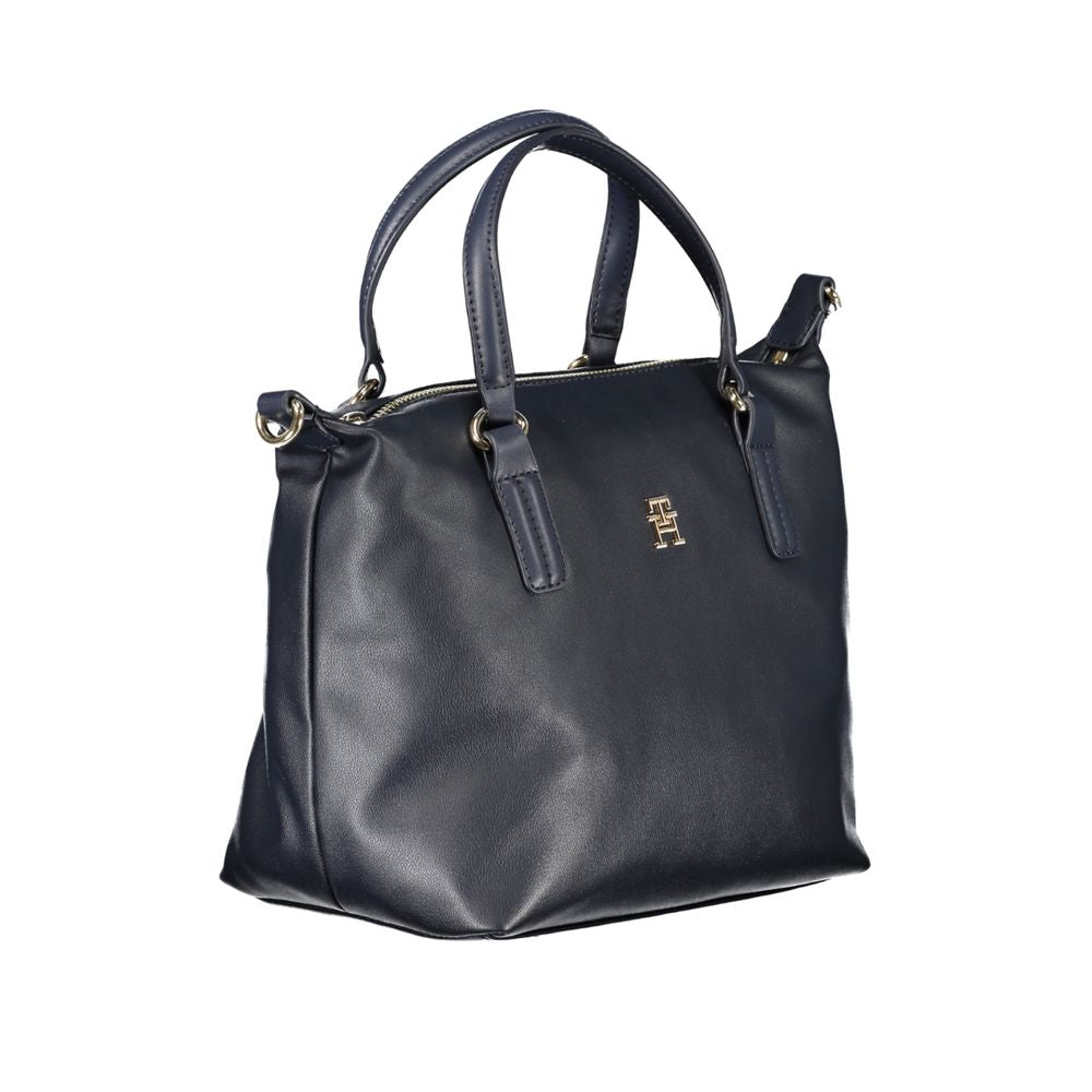 Sac à main en polyester bleu pour femme Tommy Hilfiger, élégant et pratique, avec détails modernes et logo de la marque.