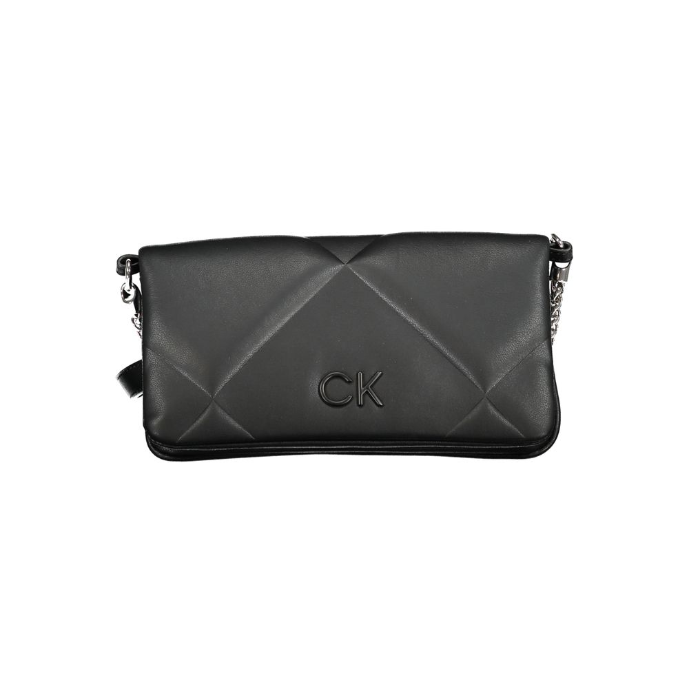 Sac à main pour femme Calvin Klein en polyester noir, élégant et pratique, avec détails modernes et design sophistiqué.