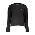 Pull pour femmes en coton noir de la marque Calvin Klein, doux et confortable, avec un design simple et élégant.