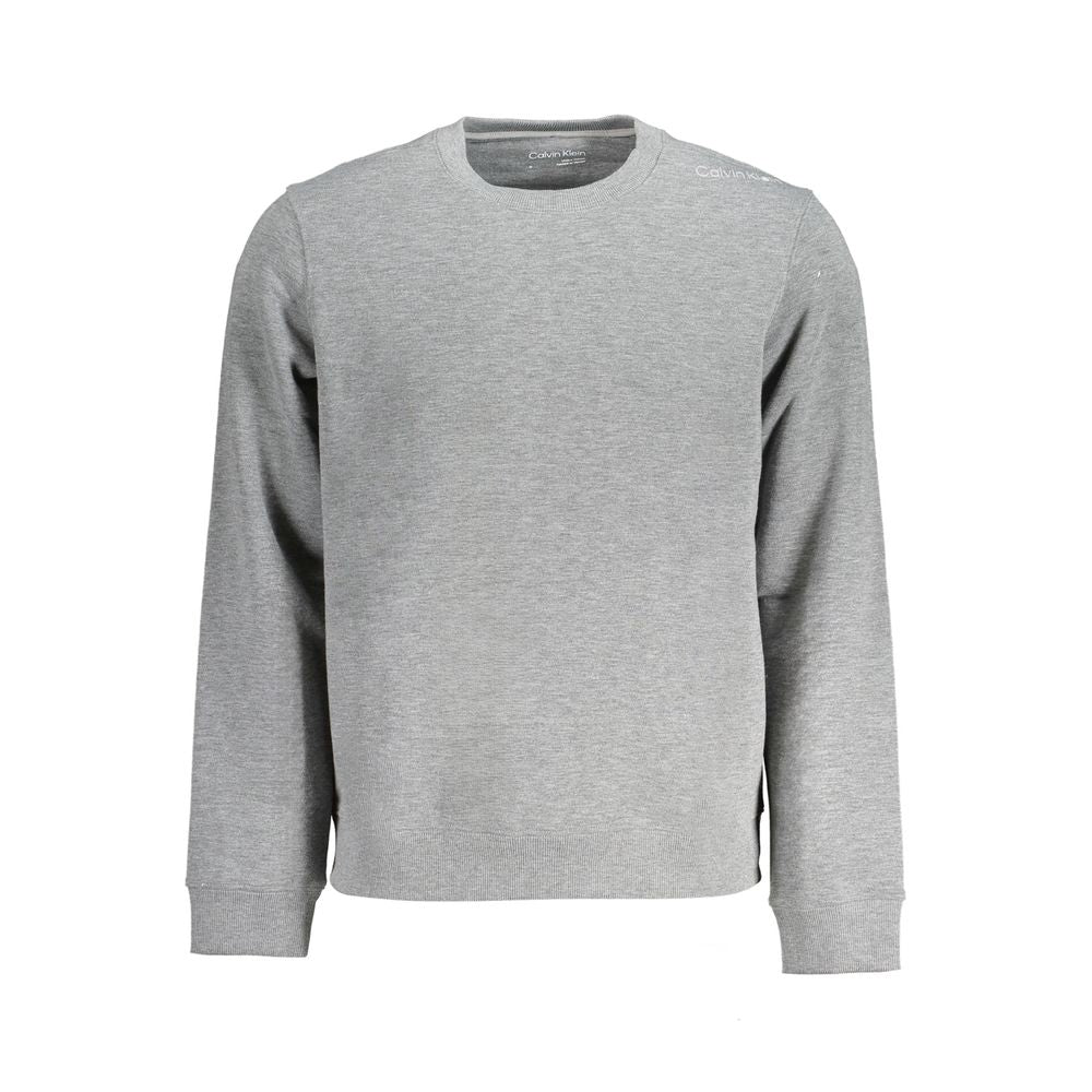 Sweatshirt gris en polyester pour homme de la marque Calvin Klein, vue de face.