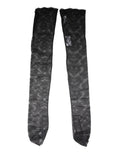 Chaussettes Dolce & Gabbana en dentelle florale noire, coton stretch, élégantes et confortables, pour un style sophistiqué.