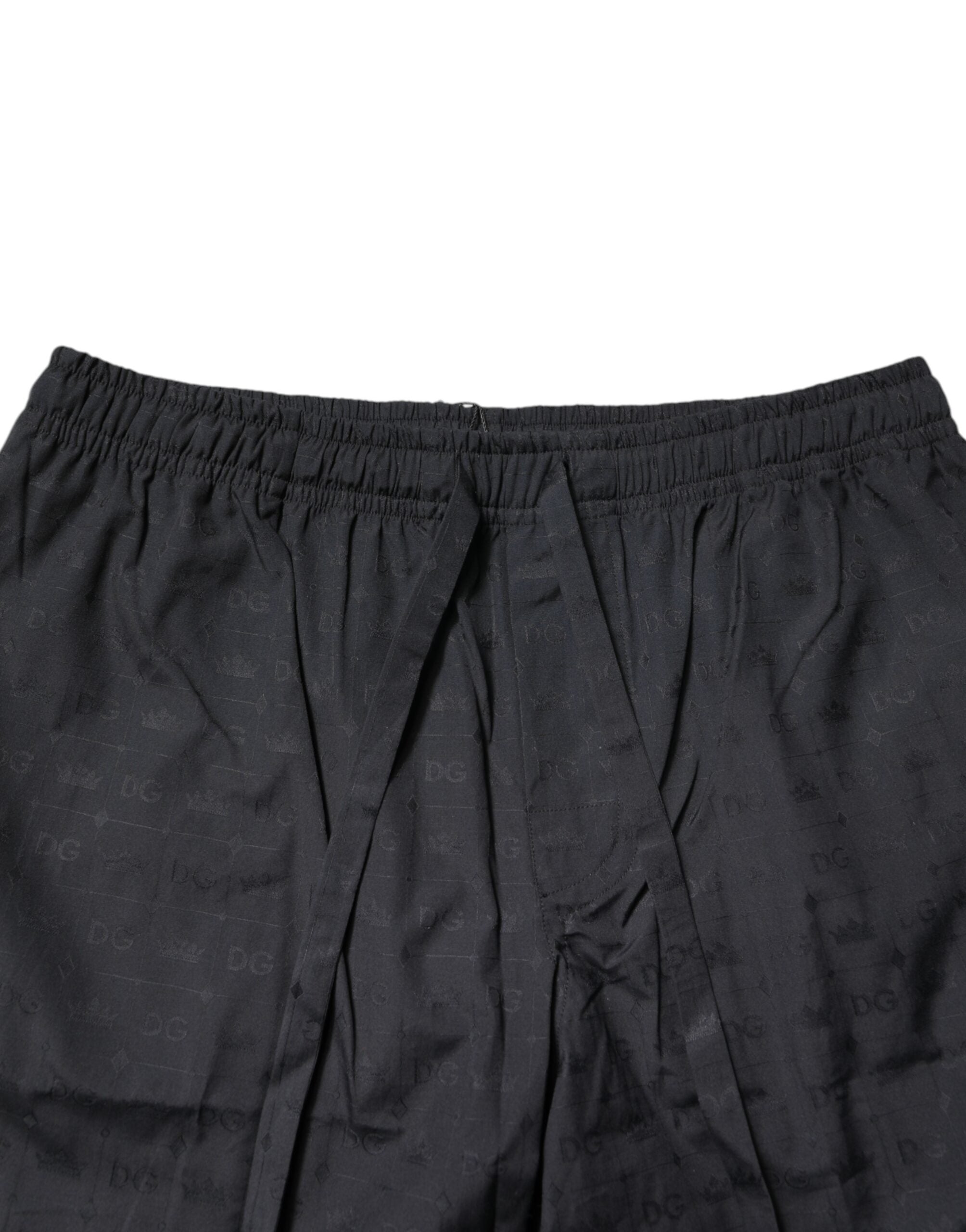 Pyjama homme Dolce & Gabbana en coton noir, ensemble de vêtements de nuit confortables avec design élégant.