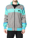 Veste coupe-vent Dolce & Gabbana à carreaux multicolores, pleine longueur avec fermeture éclair, style moderne et vibrant