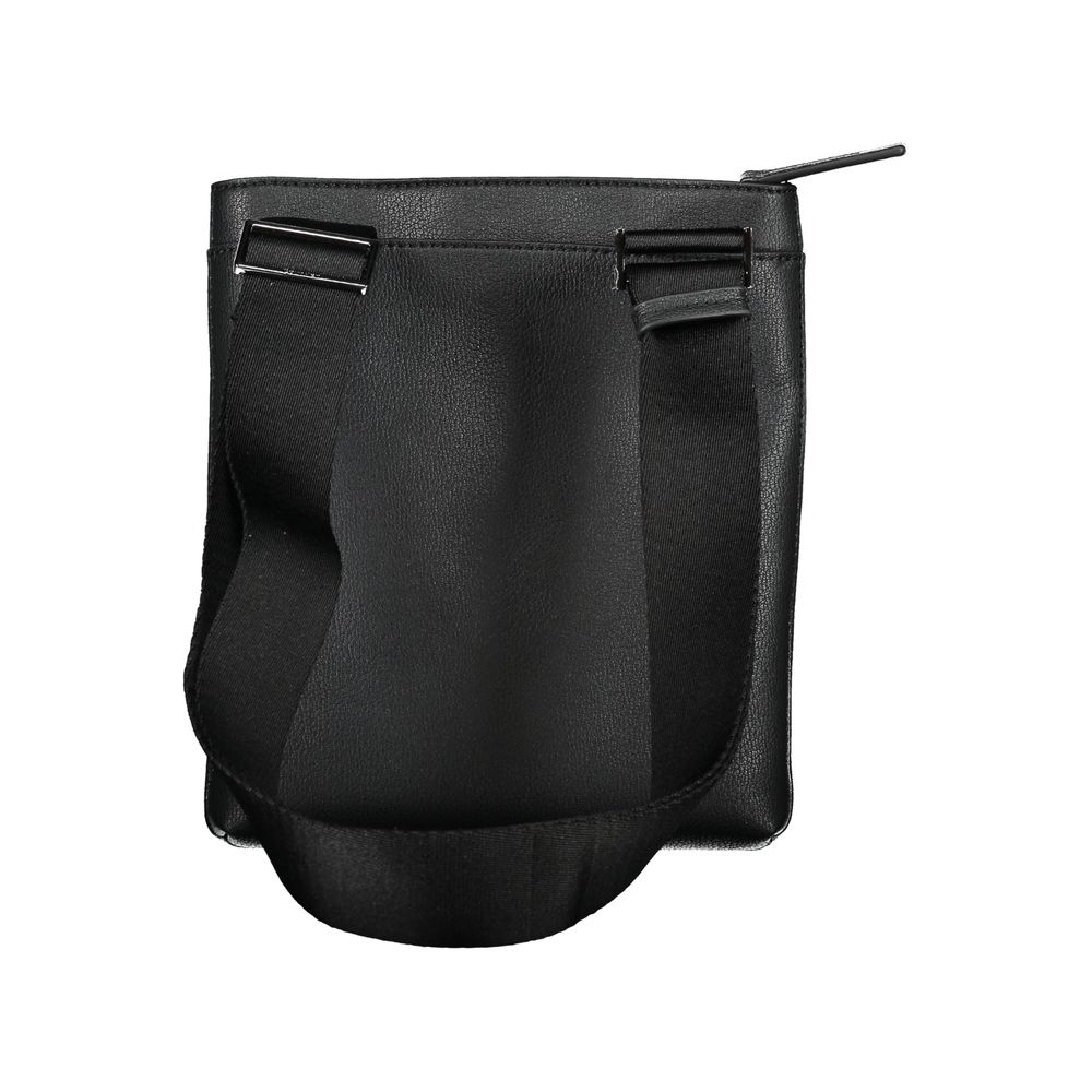 Sac à bandoulière pour homme Calvin Klein en polyester noir, avec compartiments et design épuré.