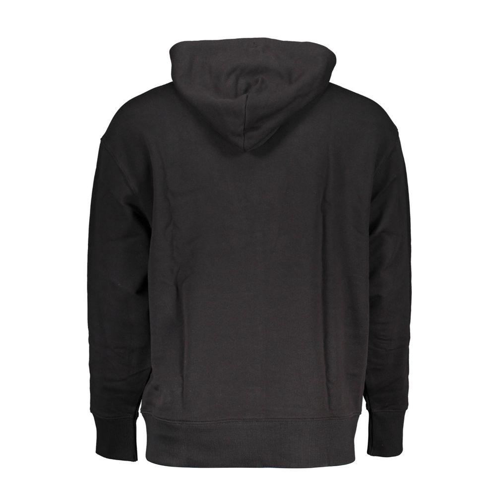 Sweat à capuche noir pour homme de Tommy Hilfiger en coton, style décontracté avec logo emblématique sur la poitrine.