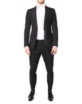 Costume formel 2 pièces en coton noir Dolce & Gabbana Taormina, blazer et pantalon élégants.