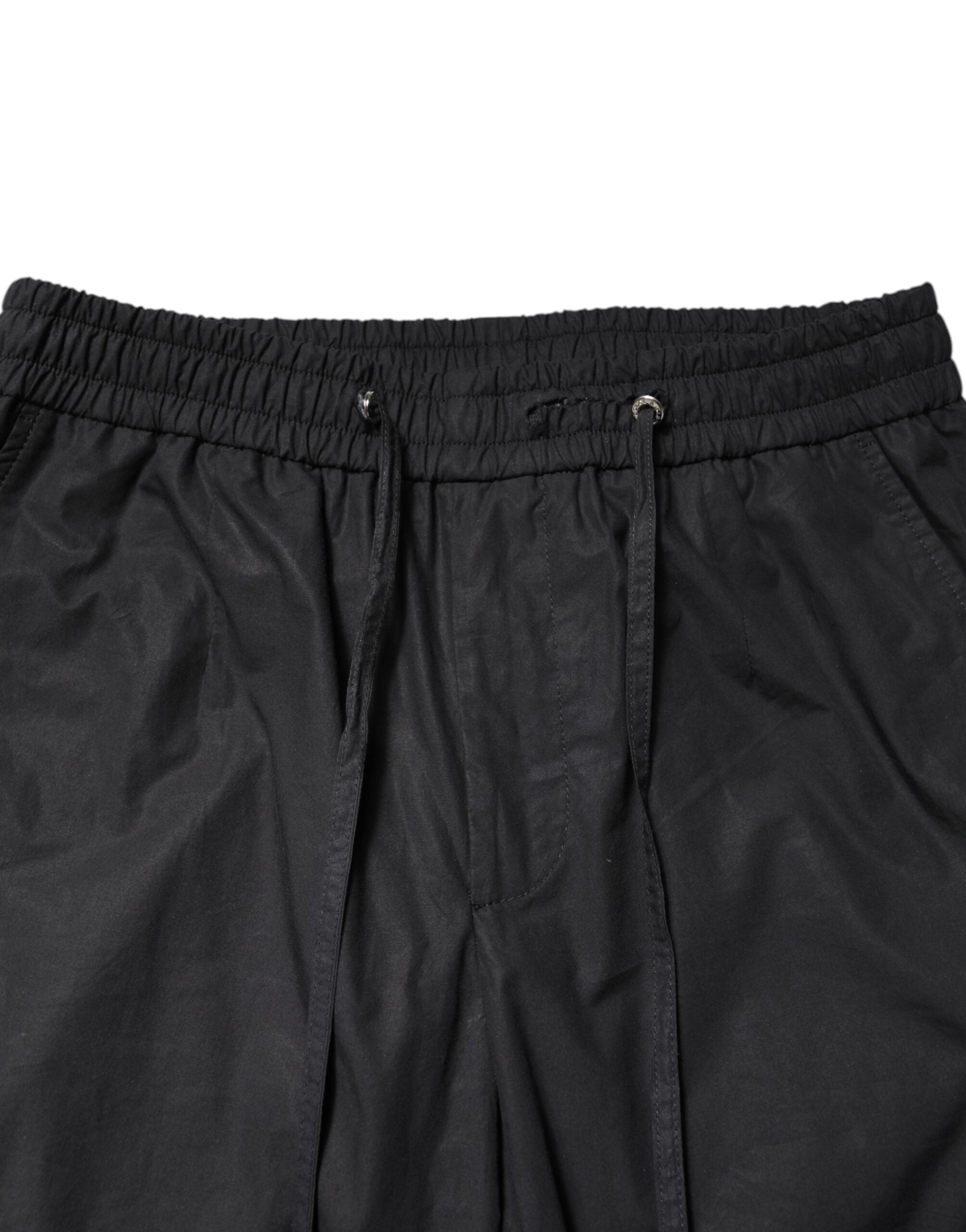 Costume deux pièces formel noir en coton Dolce & Gabbana Taormina, veste et pantalon élégants, pour homme.