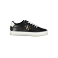Chaussures sport pour femmes Calvin Klein en polyester noir, baskets sneakers élégantes et confortables.