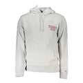 Sweat à capuche gris en coton pour homme de Tommy Hilfiger, vue de face avec logo visible sur la poitrine.