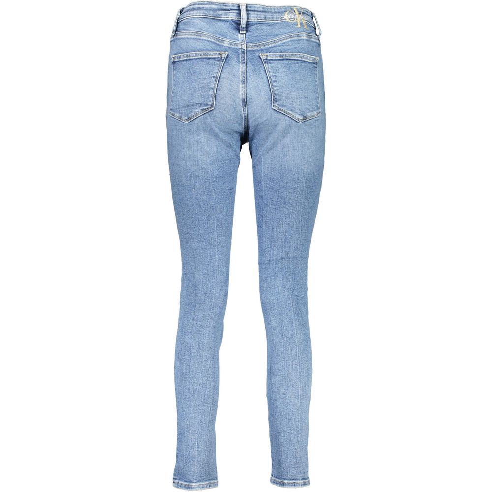 Jean skinny en coton bleu azur pour femmes de la marque Calvin Klein, coupe ajustée et style moderne.