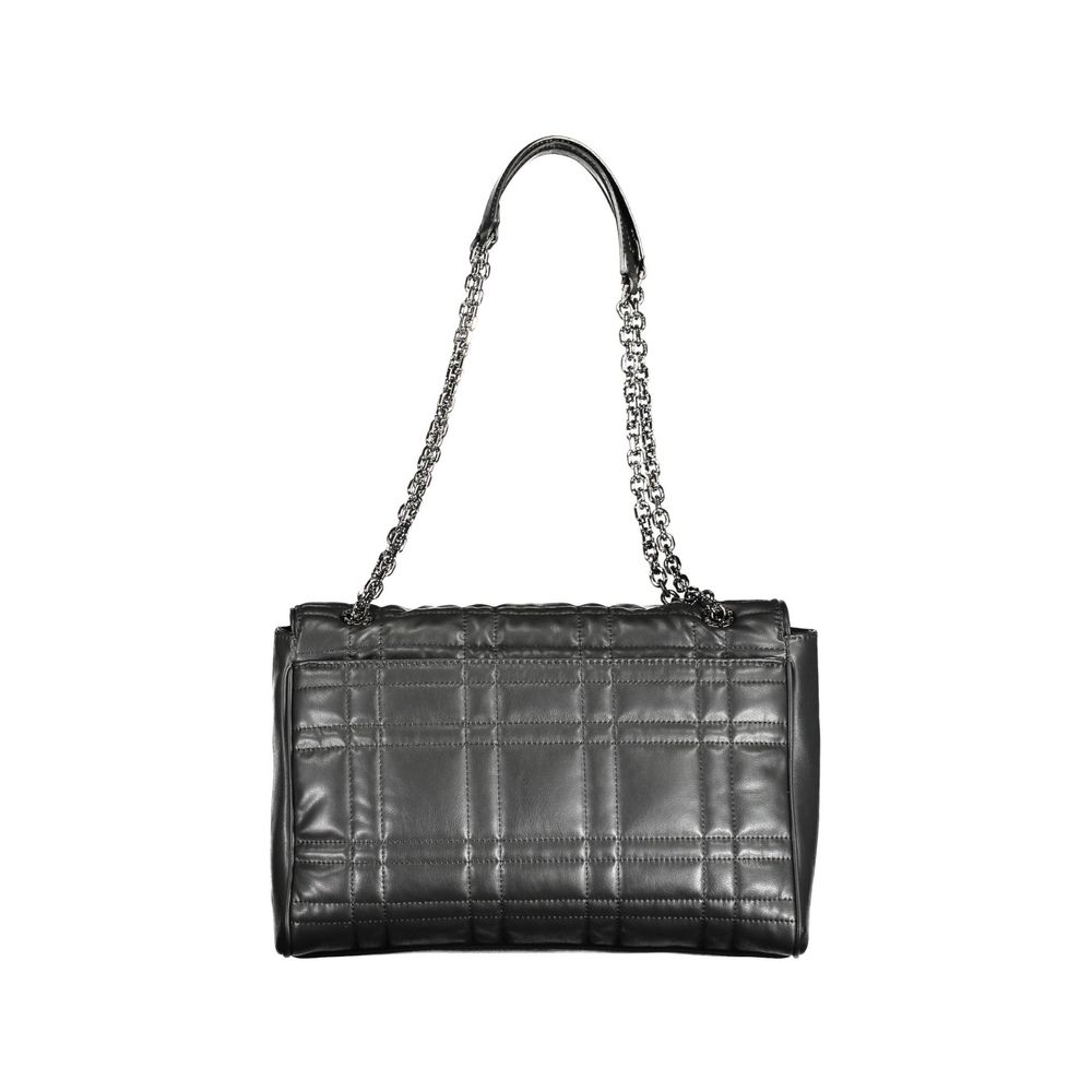Sac à main femme Calvin Klein en polyester noir, élégant et pratique avec détails modernes.