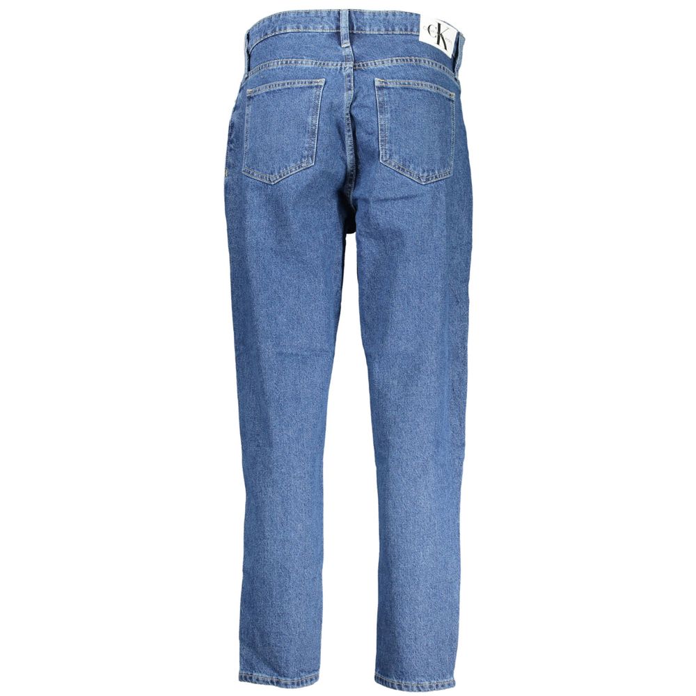 Jeans pour femmes Calvin Klein Blu en coton, coupe classique et détail de la taille, visibles sur l'image 7098045.