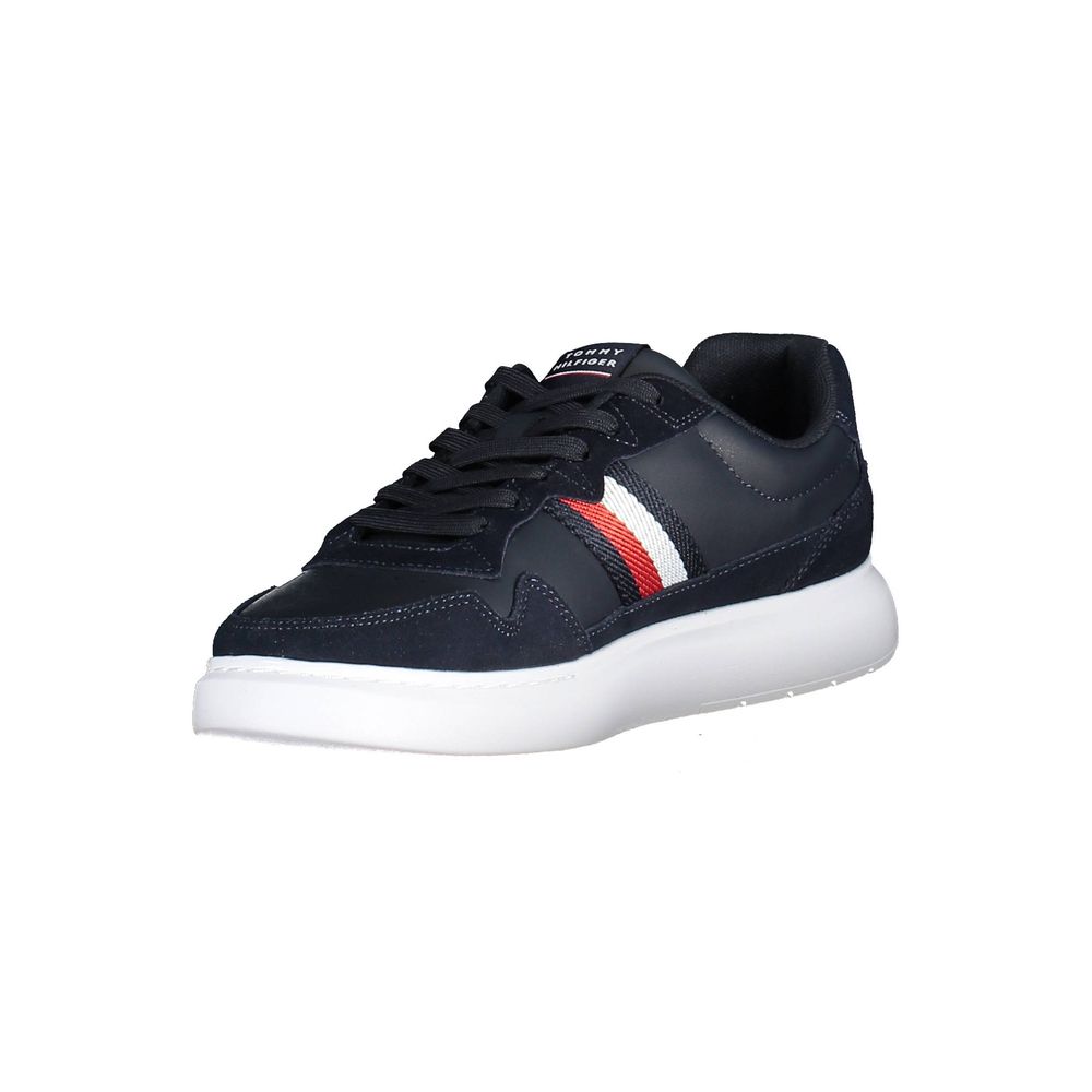 Chaussures Tommy Hilfiger pour hommes en polyuréthane bleu, baskets sneakers élégantes et confortables.