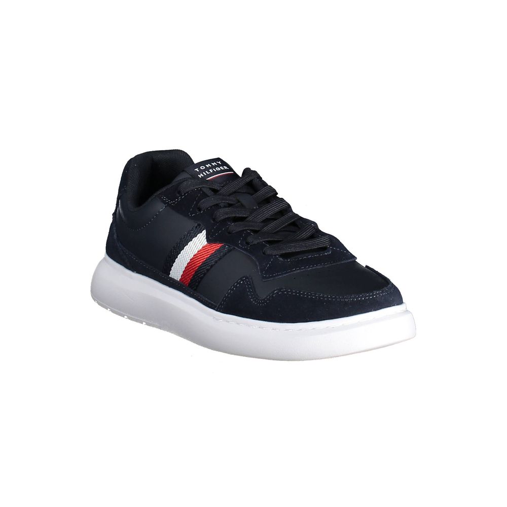 Basket en polyuréthane bleu pour homme de la marque Tommy Hilfiger, vue détaillée du sneaker.