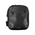 Sac à bandoulière pour homme Calvin Klein en polyester noir, avec poches frontales et logo visible.