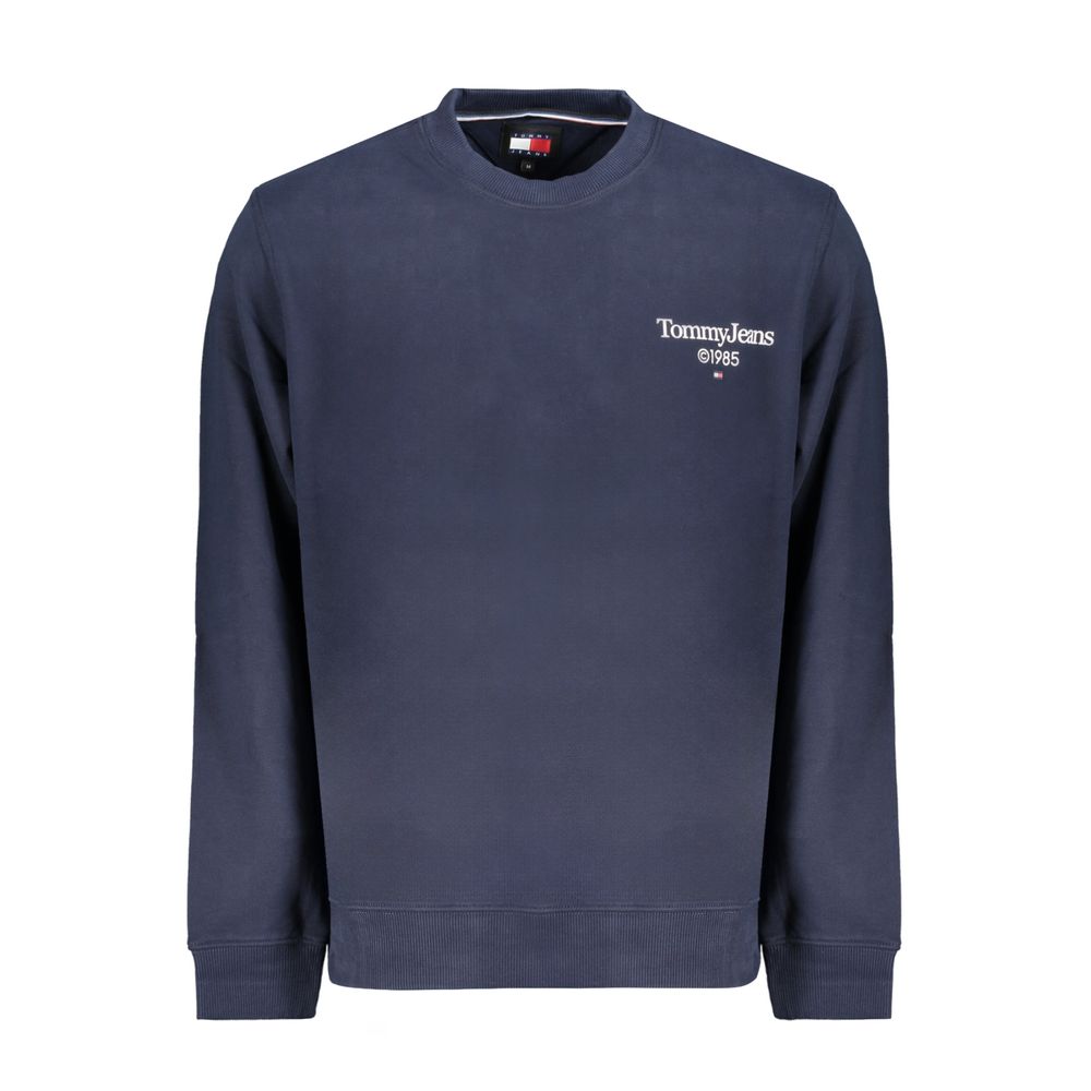 Sweat-shirt bleu en coton pour homme de Tommy Hilfiger, design décontracté avec logo visible sur la poitrine.
