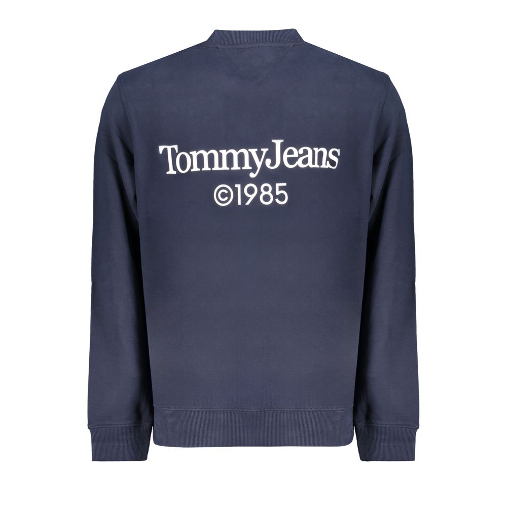Sweatshirt bleu en coton pour homme de Tommy Hilfiger, style décontracté avec logo sur la poitrine.