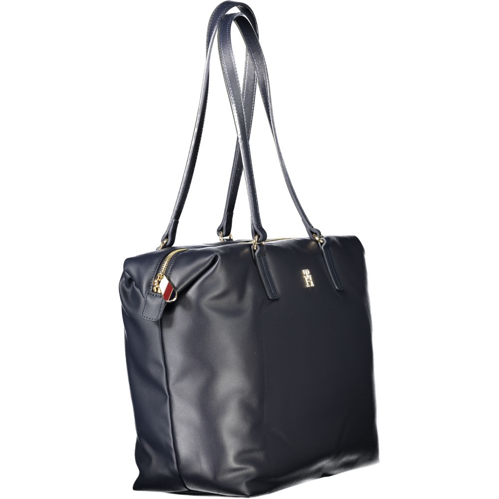 Sac à bandoulière bleu en polyester de Tommy Hilfiger, design élégant avec détails modernes pour femmes.