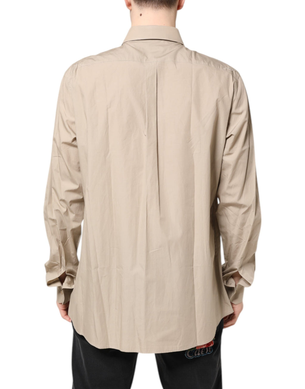 Chemise casual beige Dolce & Gabbana Pin Up Print MARTINI pour homme, motif tendance et style élégant visible sur l’image.