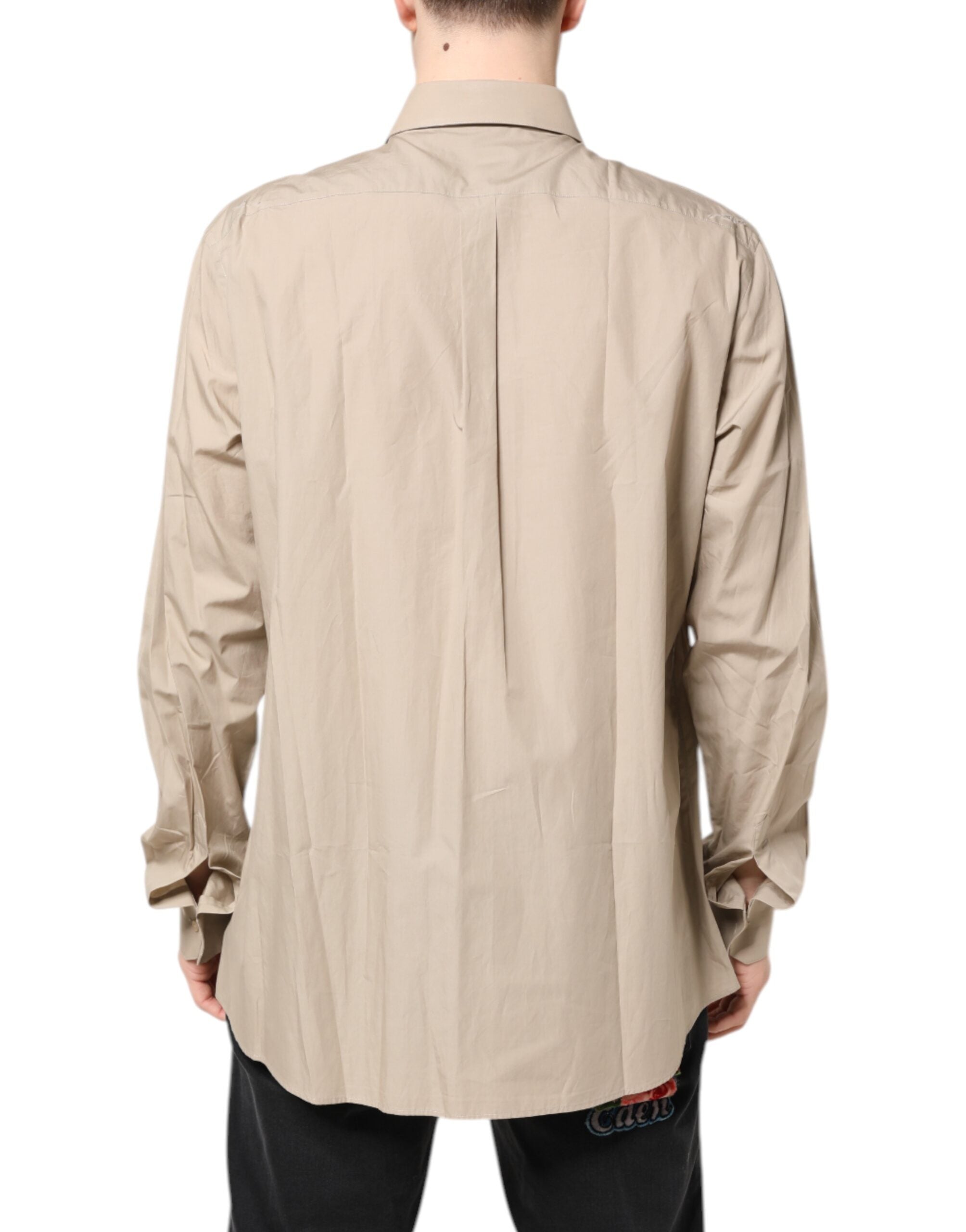 Chemise casual beige Dolce & Gabbana Pin Up Print MARTINI pour homme, motif tendance et style élégant visible sur l’image.